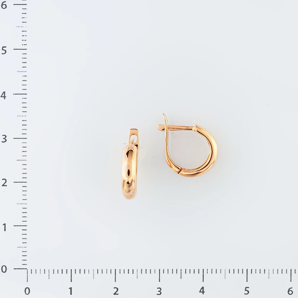 Серьги конго из красного золота 585 пробы