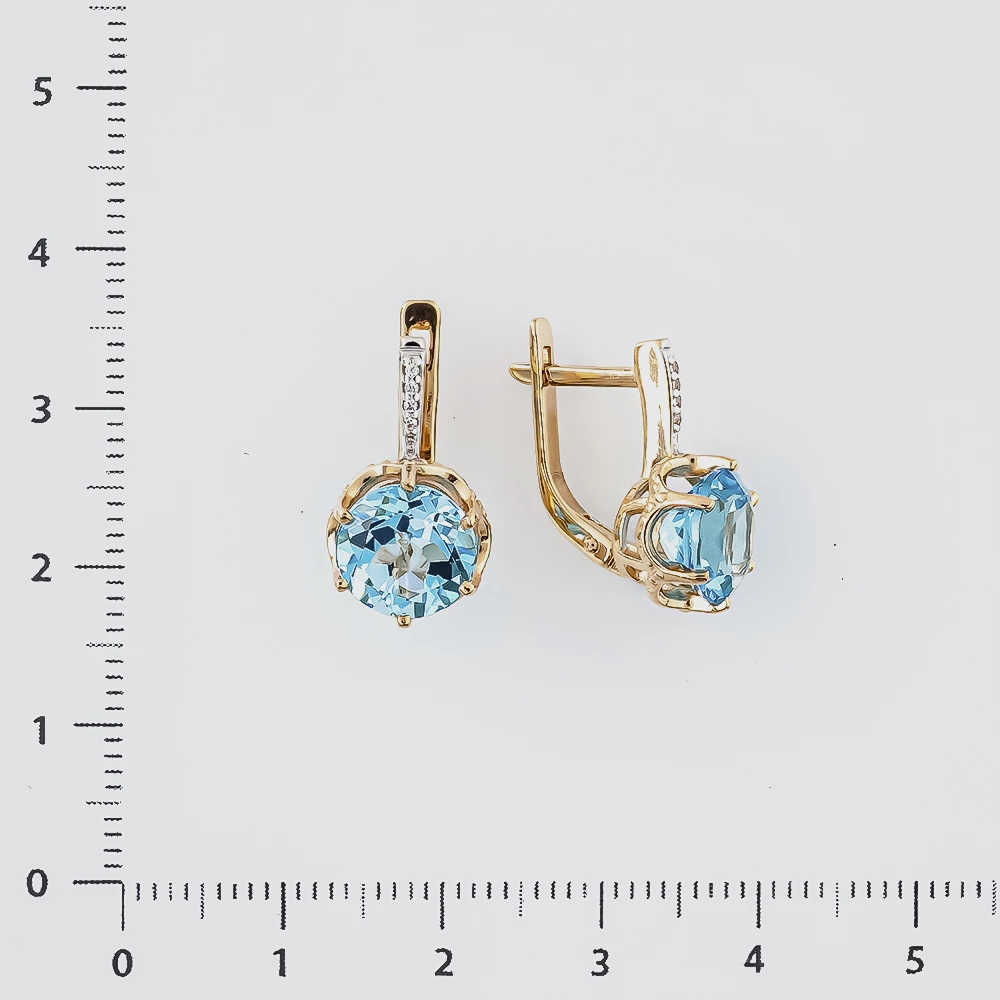Серьги с топазом из красного золота 585 пробы