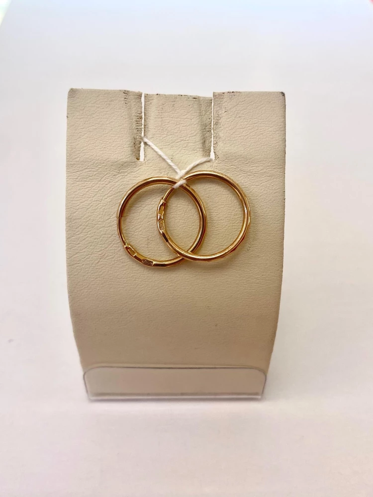 Серьги конго из красного золота 585 пробы
