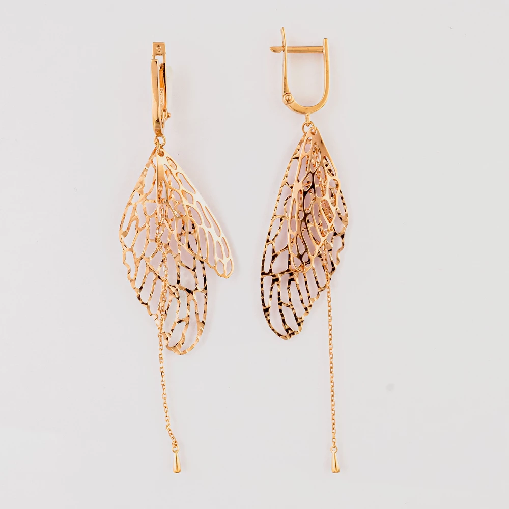 Серьги из красного золота 585 пробы