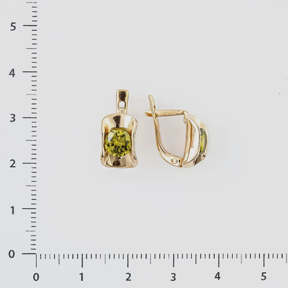 Серьги с ситаллом из красного золота 585 пробы