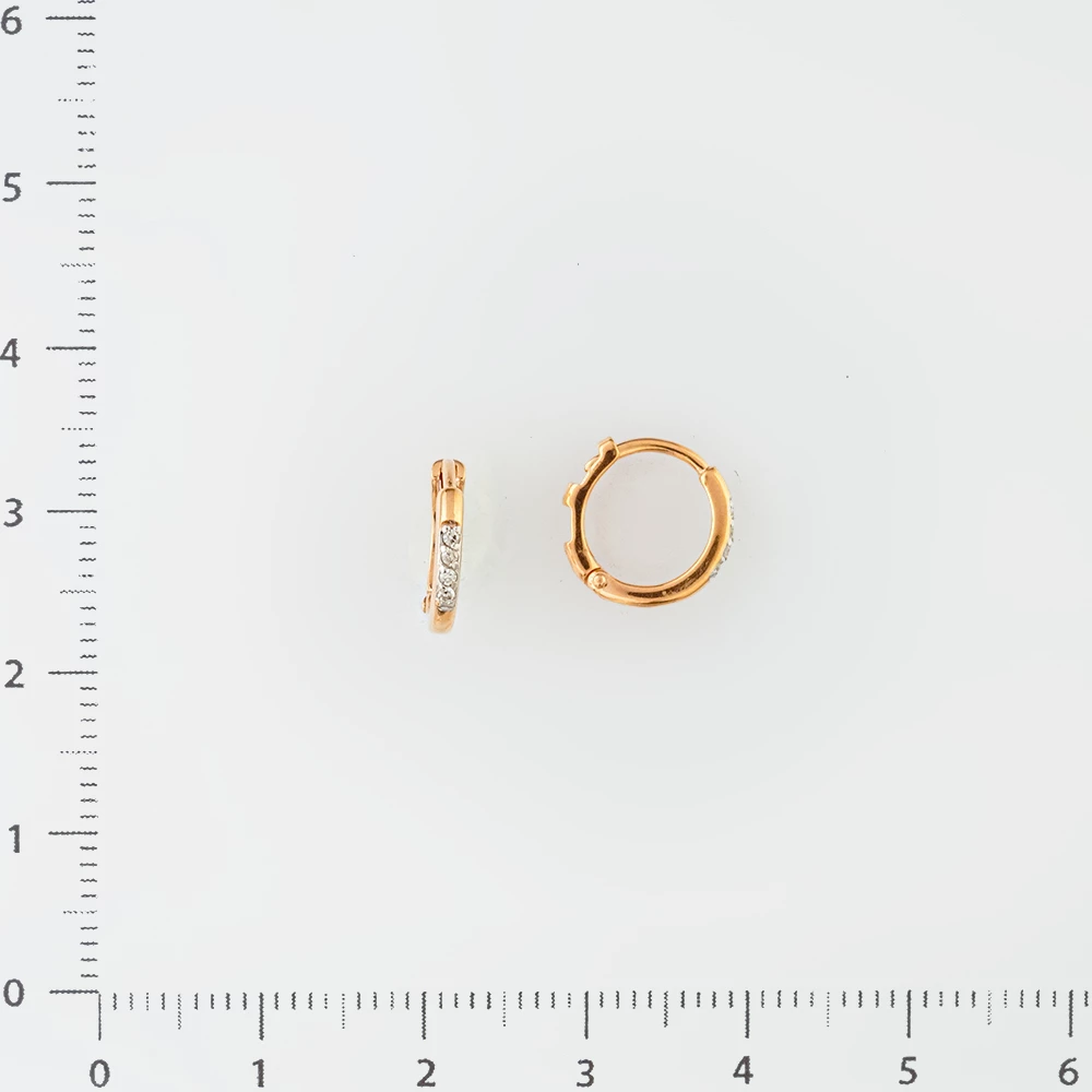 Серьги конго с бриллиантом из красного золота 375 пробы
