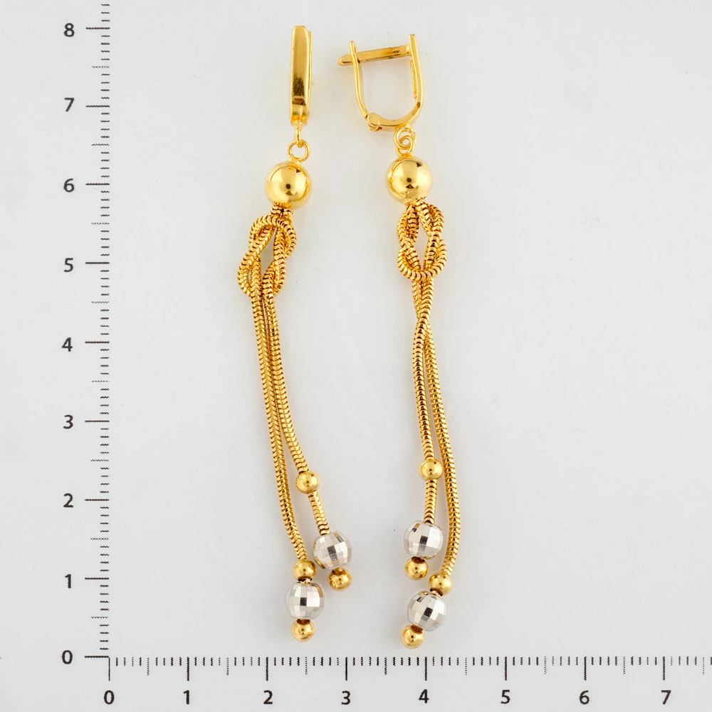 Серьги из желтого золота 585 пробы 2