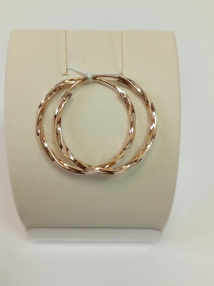 Серьги конго из красного золота 585 пробы