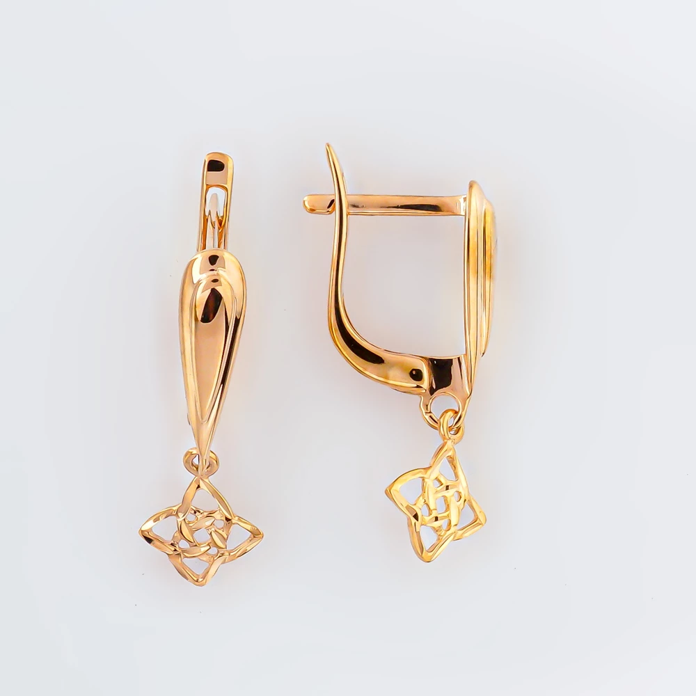 Серьги из красного золота 585 пробы