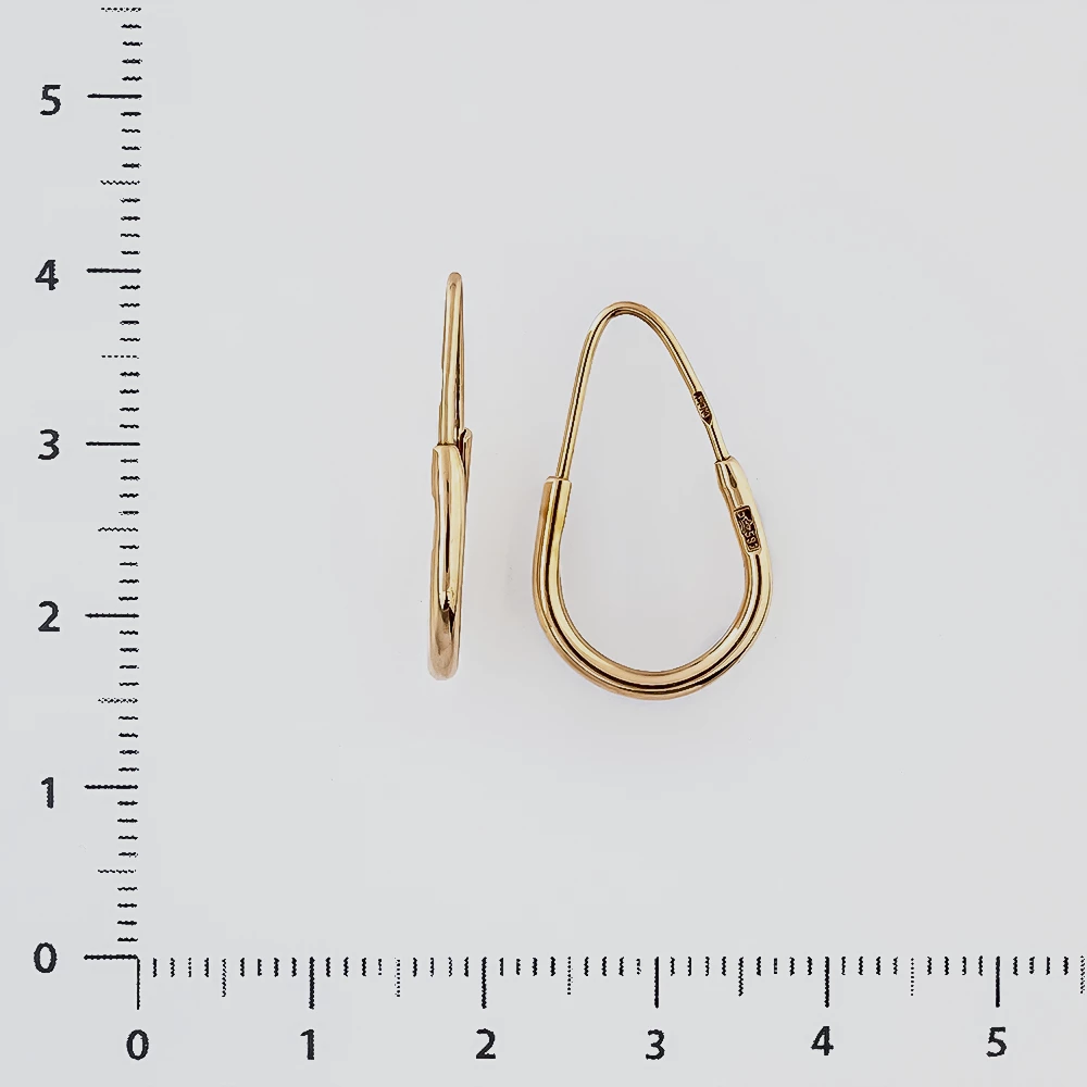 Серьги конго из красного золота 583 пробы