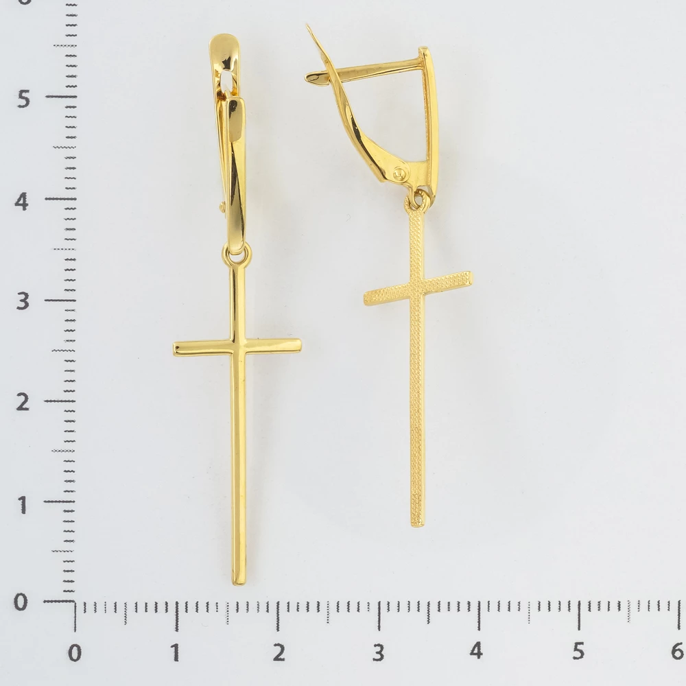 Серьги из желтого золота 585 пробы 2