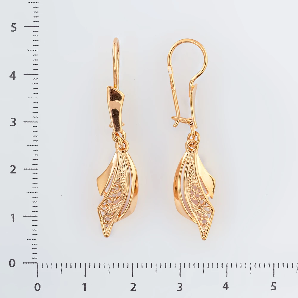 Серьги из красного золота 585 пробы