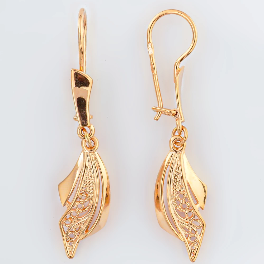 Серьги из красного золота 585 пробы