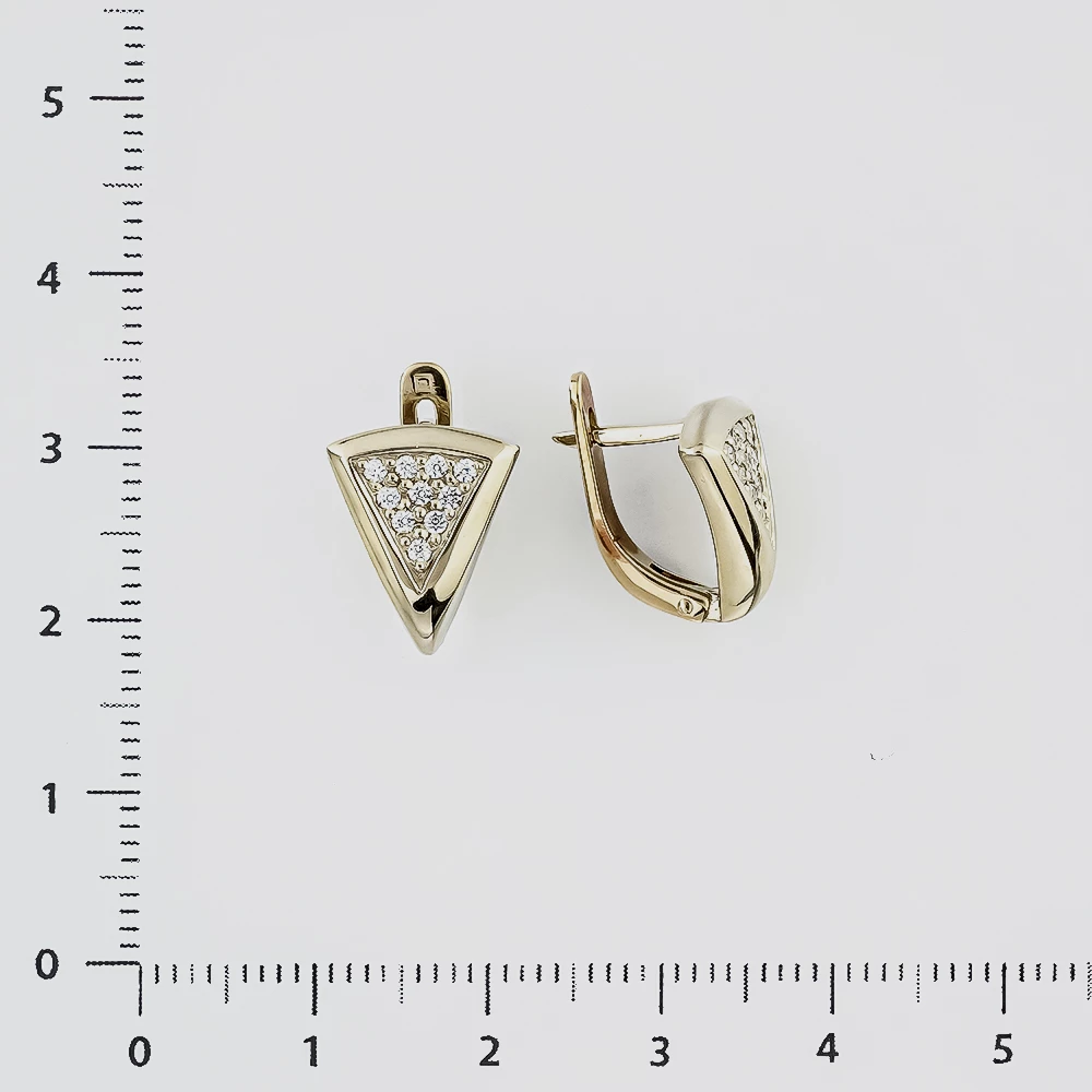 Серьги с фианитом из белого золота 585 пробы