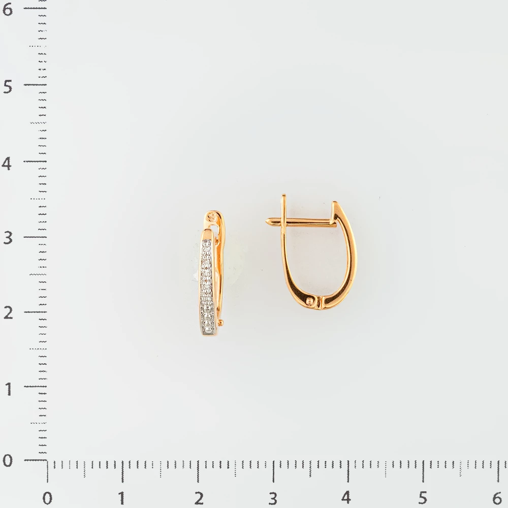 Серьги с бриллиантом из красного золота 585 пробы