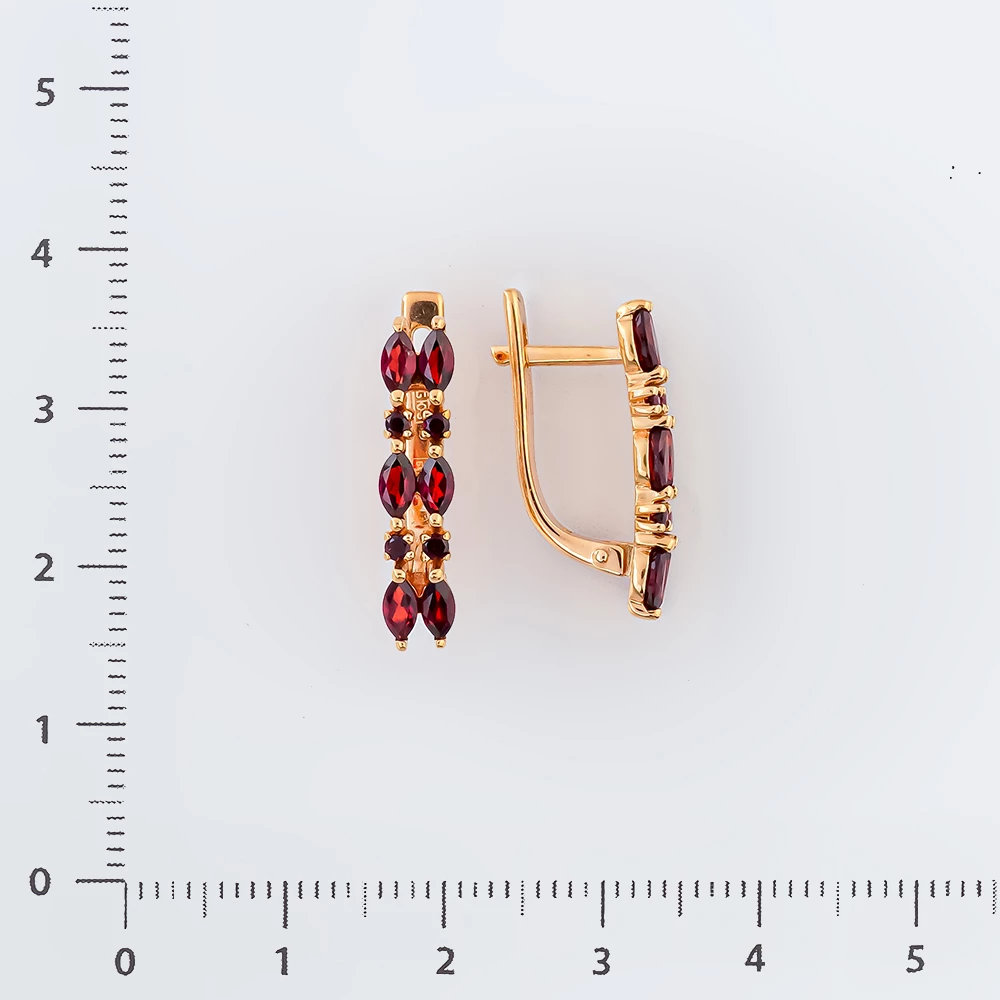 Серьги с ситаллом из красного золота 585 пробы