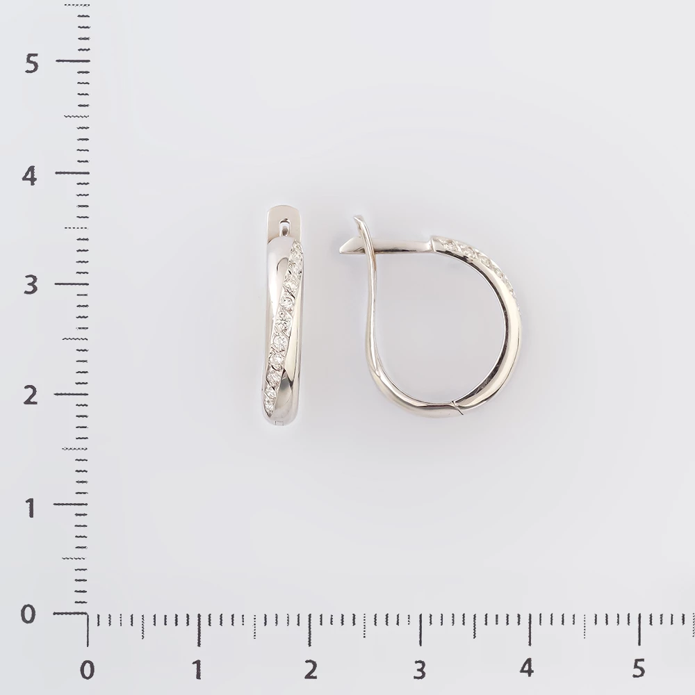 Серьги с бриллиантом из белого золота 585 пробы