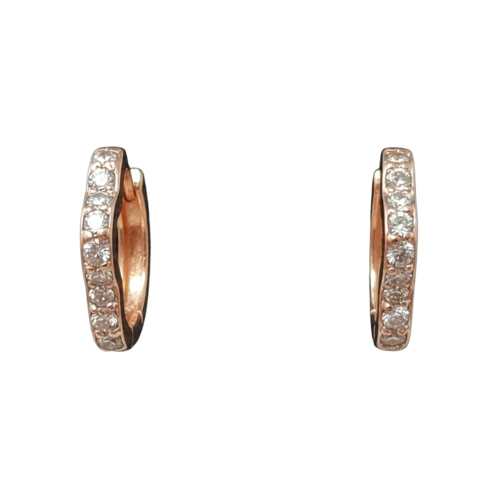 Серьги с фианитом из красного золота 585 пробы