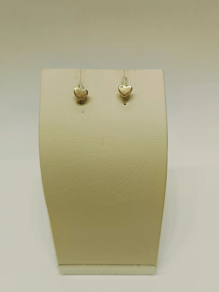 Серьги с фианитом из красного золота 585 пробы