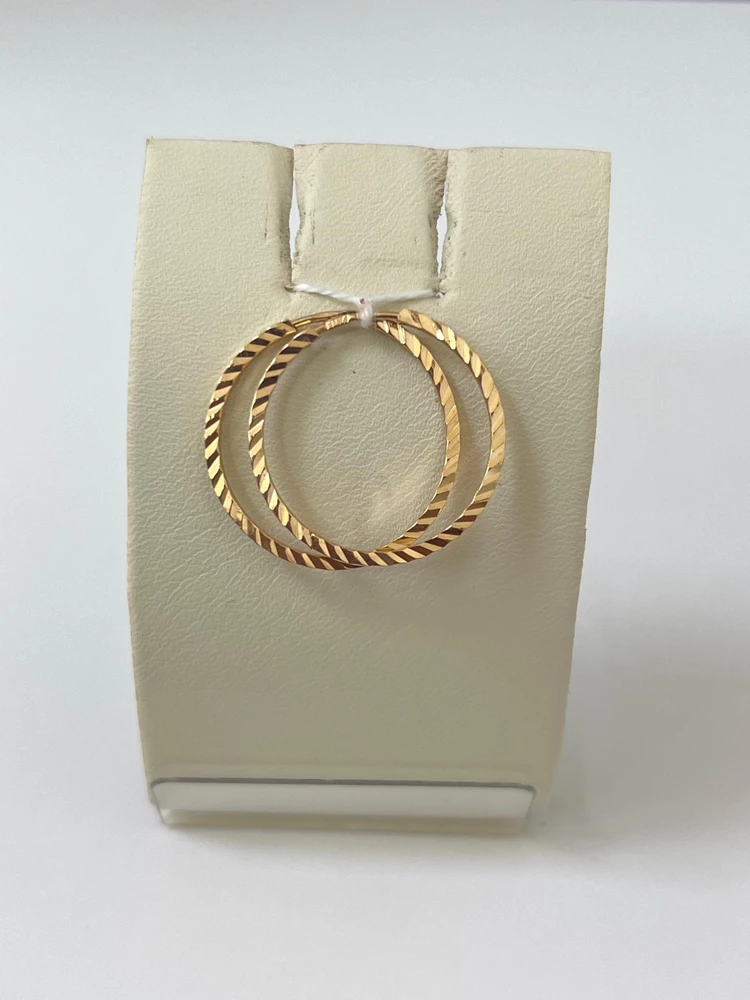 Серьги конго из красного золота 585 пробы