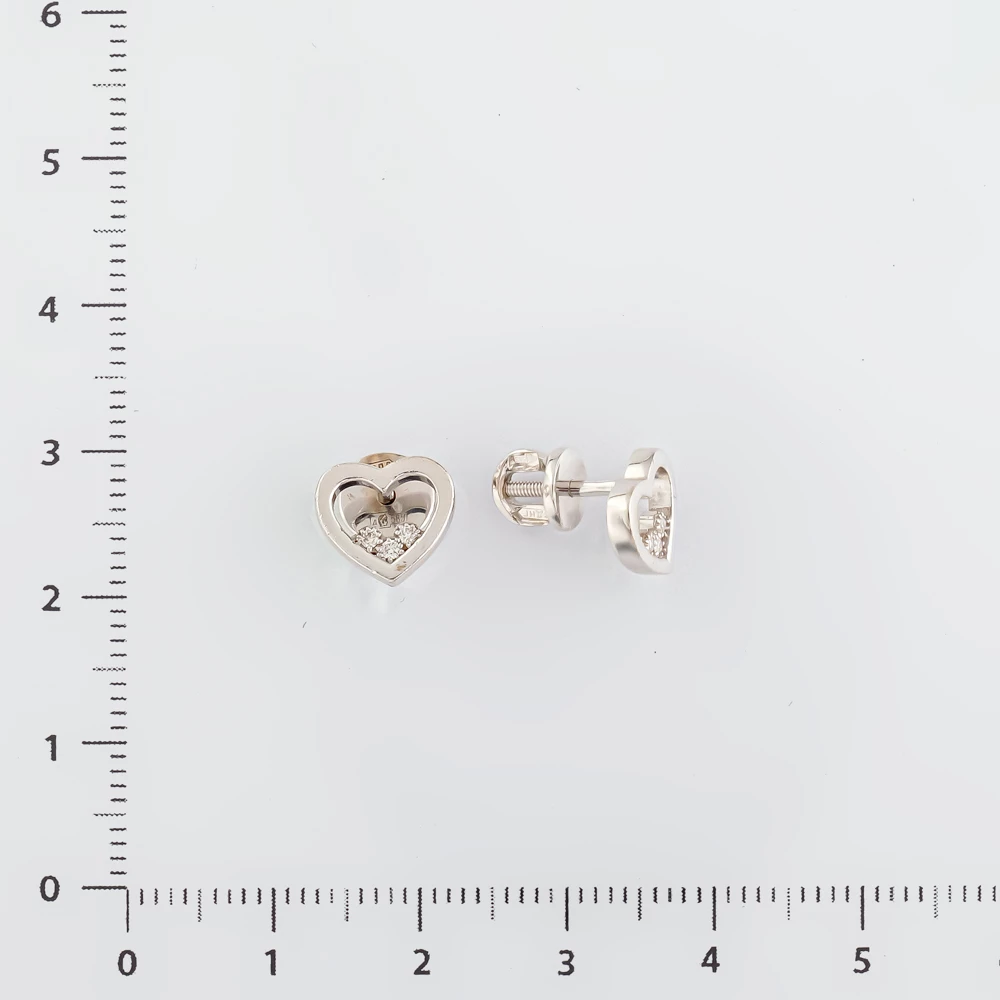 Серьги с бриллиантом из белого золота 585 пробы