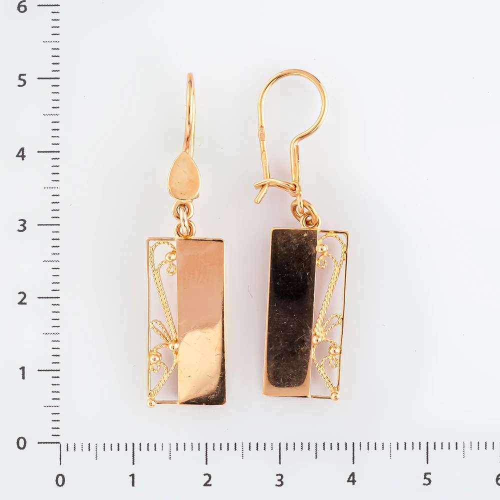 Серьги из красного золота 585 пробы