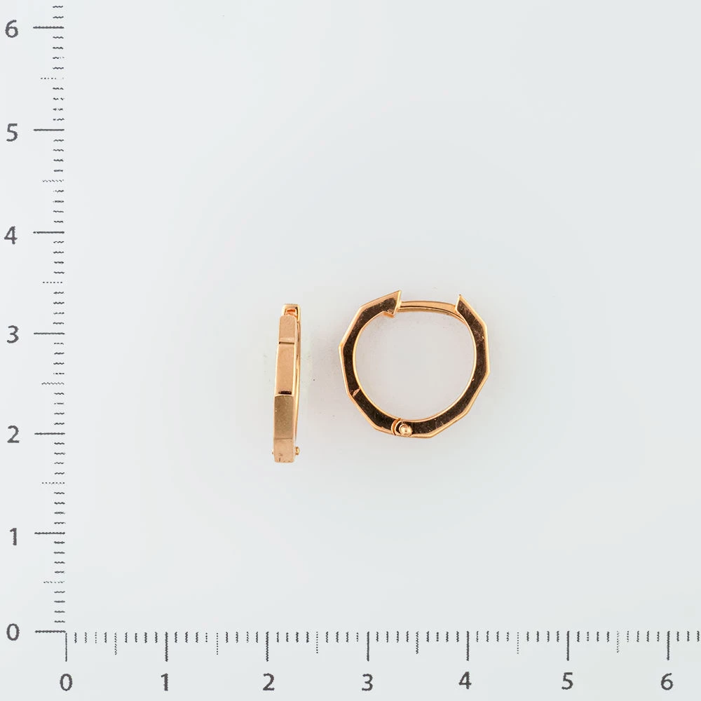 Серьги конго из красного золота 585 пробы