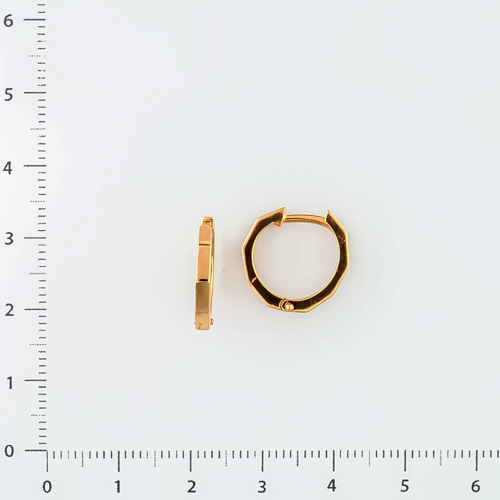 Серьги конго из красного золота 585 пробы