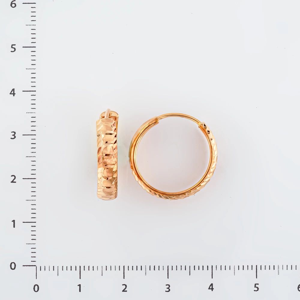 Серьги конго из красного золота 585 пробы