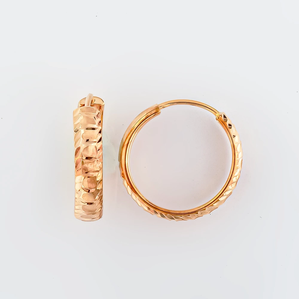 Серьги конго из красного золота 585 пробы