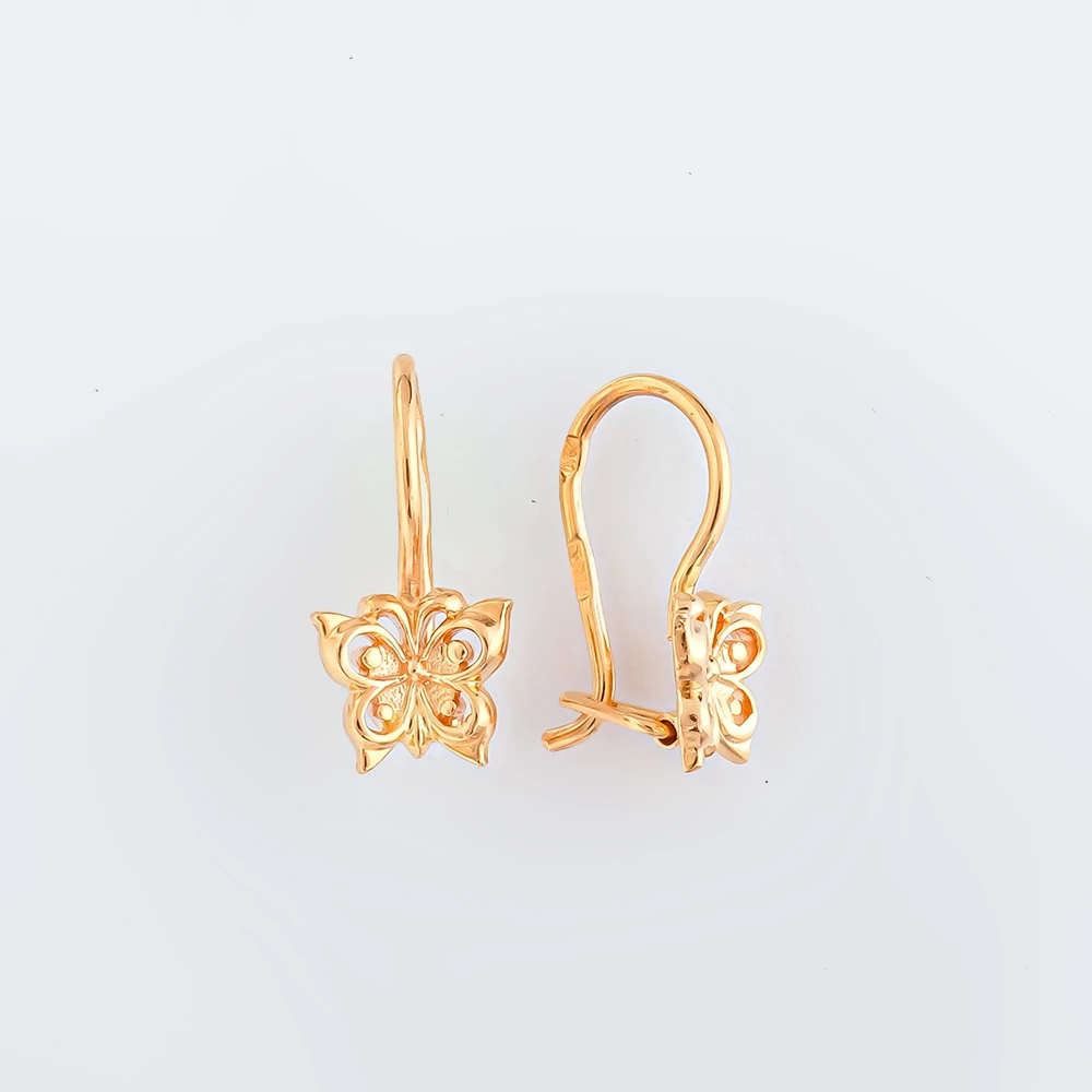 Серьги из красного золота 585 пробы
