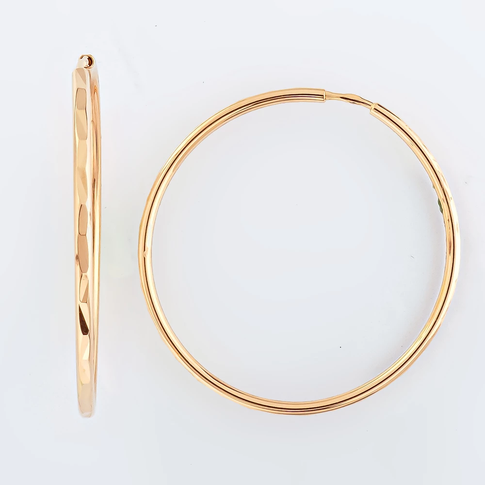 Серьги конго из красного золота 585 пробы