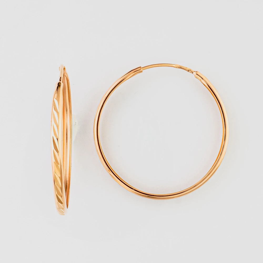 Серьги конго из красного золота 585 пробы