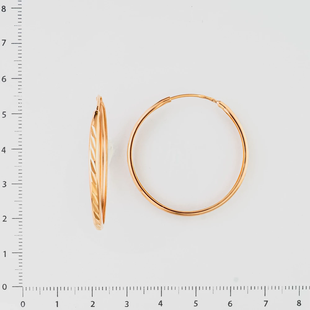 Серьги конго из красного золота 585 пробы