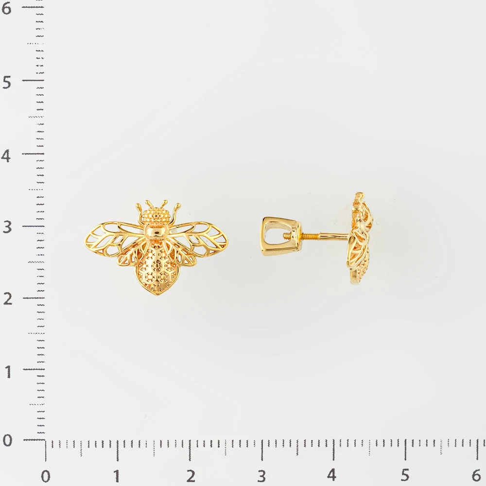 Серьги из желтого золота 585 пробы 2