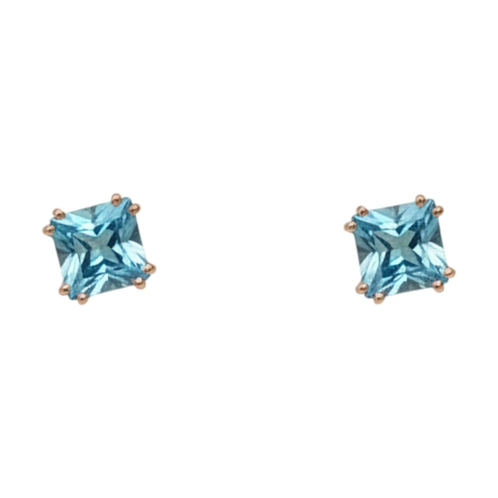 Серьги с топазом из красного золота 585 пробы