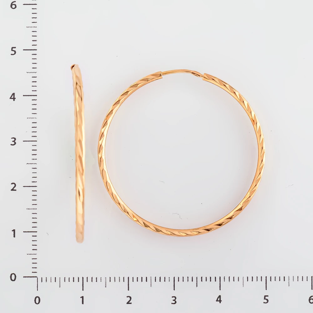 Серьги конго из красного золота 585 пробы
