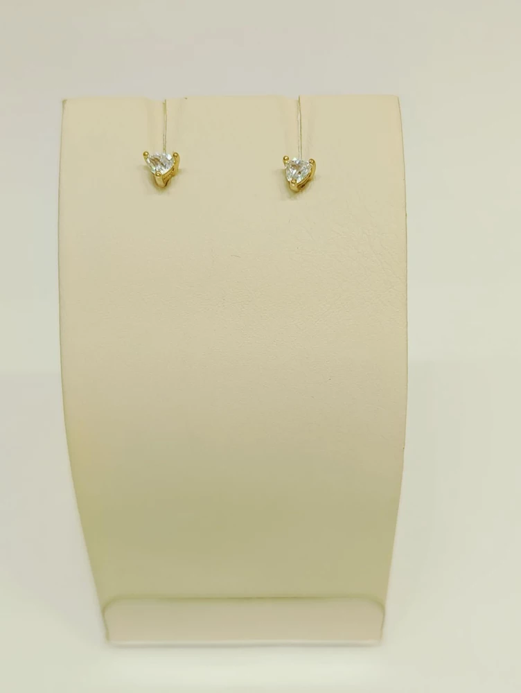 Серьги с фианитом из красного золота 585 пробы