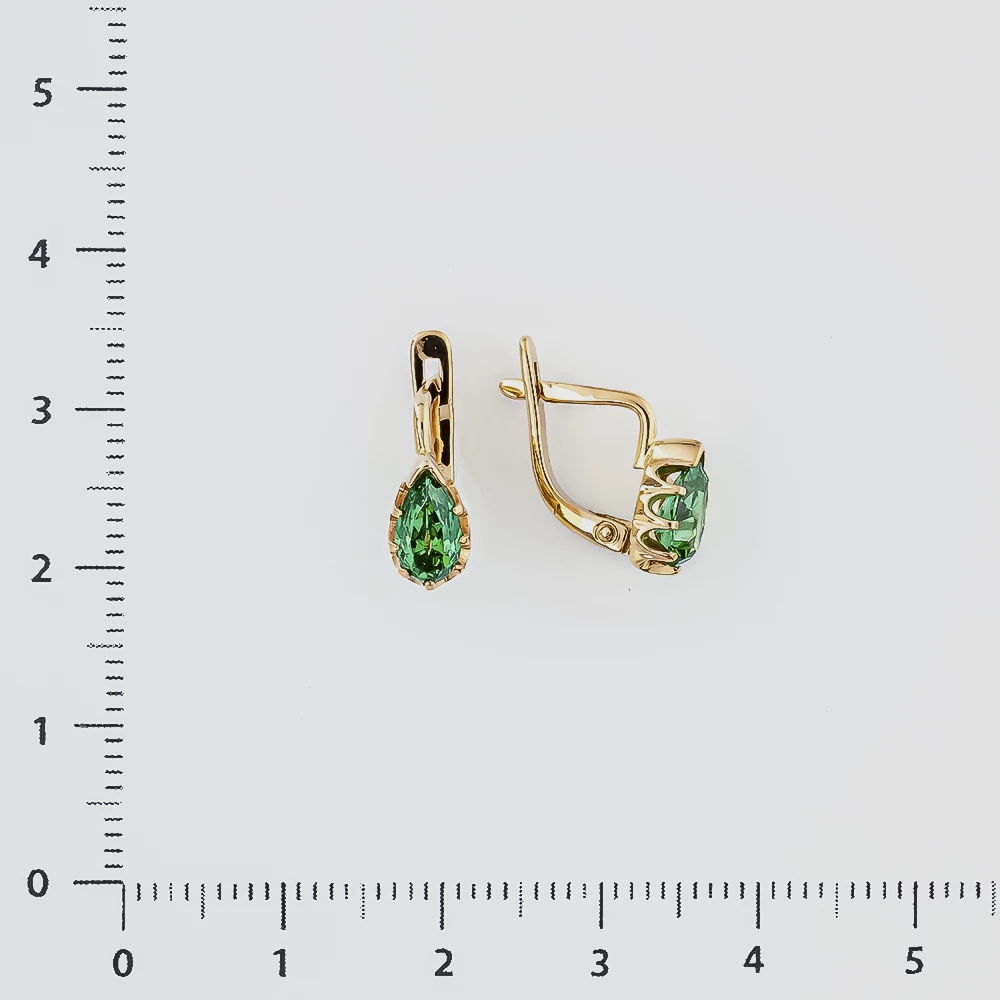 Серьги с ситаллом из красного золота 585 пробы