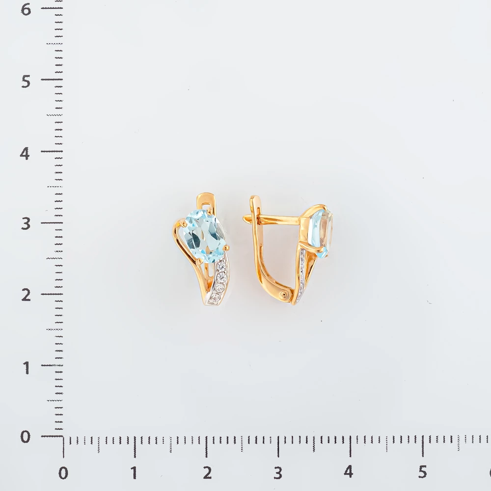 Серьги с топазом из красного золота 585 пробы