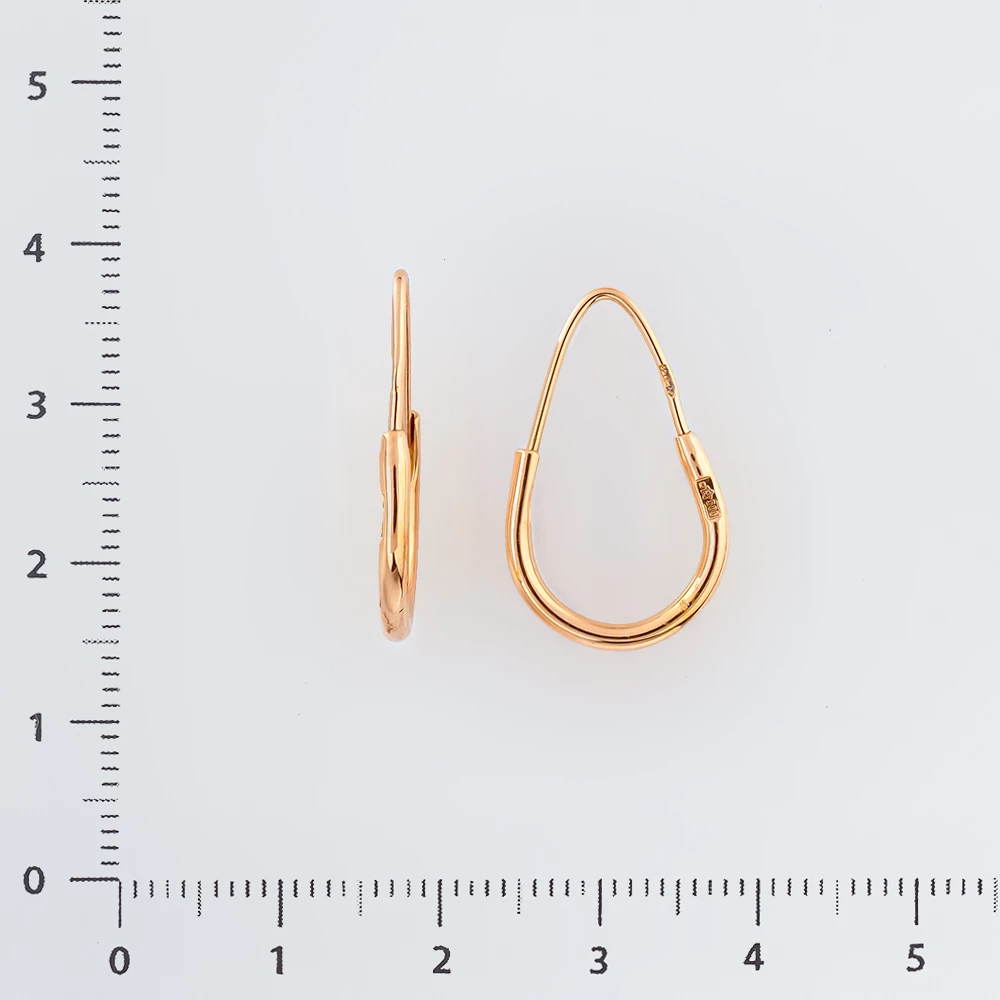Серьги конго из красного золота 585 пробы