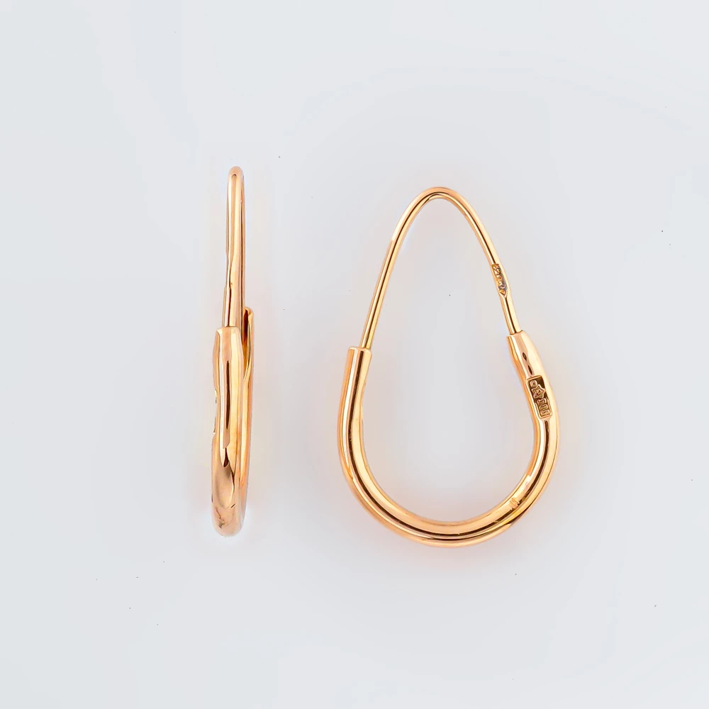 Серьги конго из красного золота 585 пробы