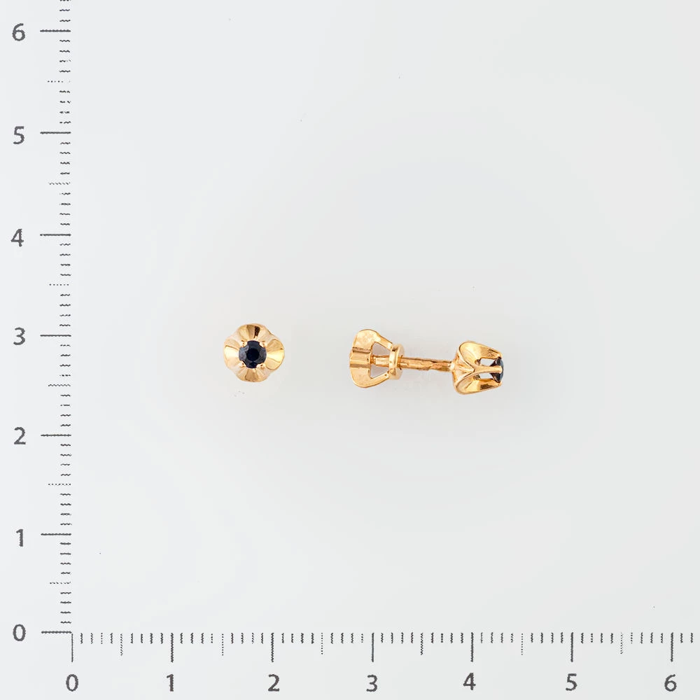 Серьги с сапфиром из красного золота 585 пробы