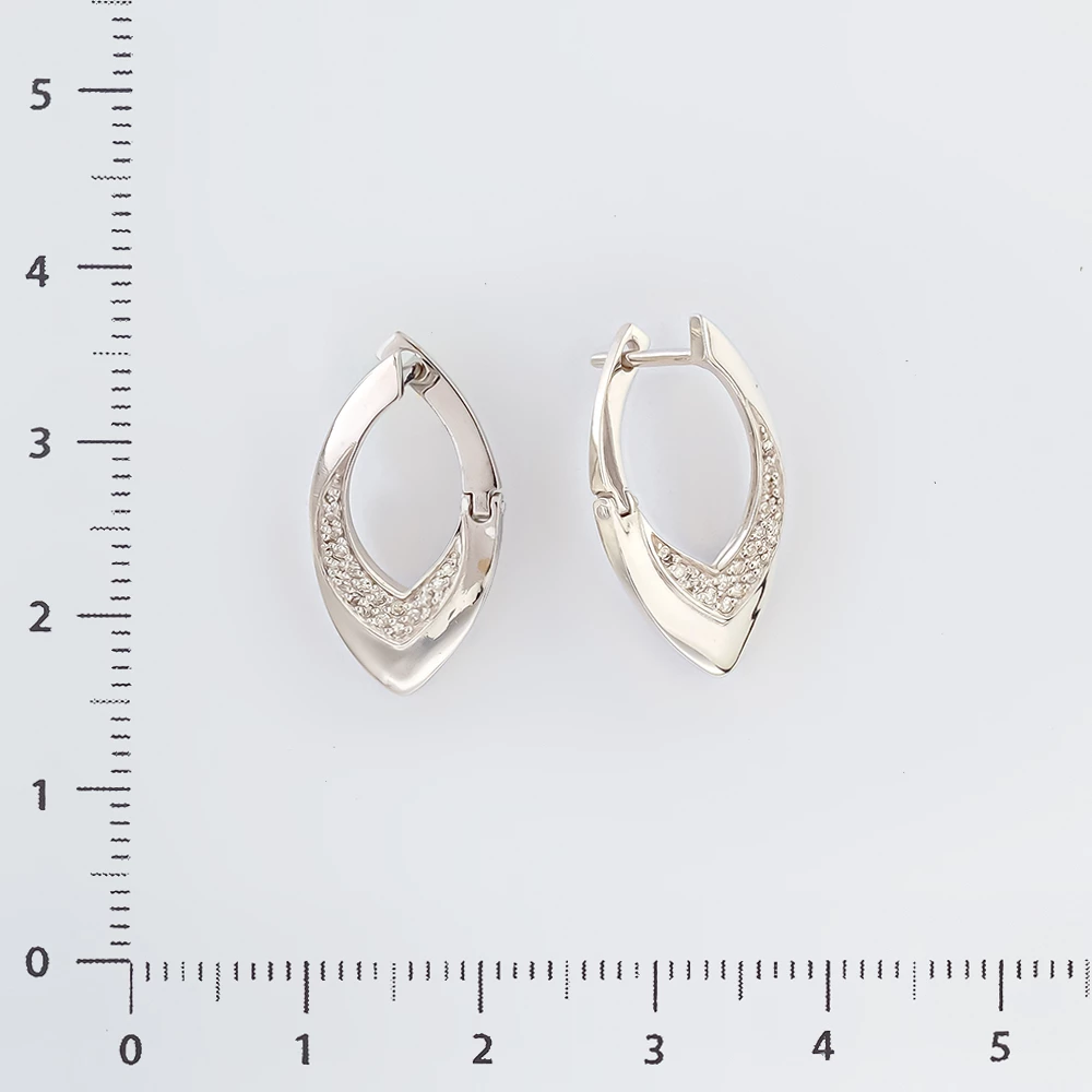 Серьги с бриллиантом из белого золота 585 пробы