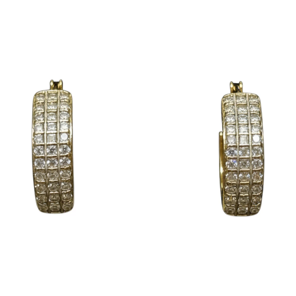 Серьги с фианитом из красного золота 585 пробы