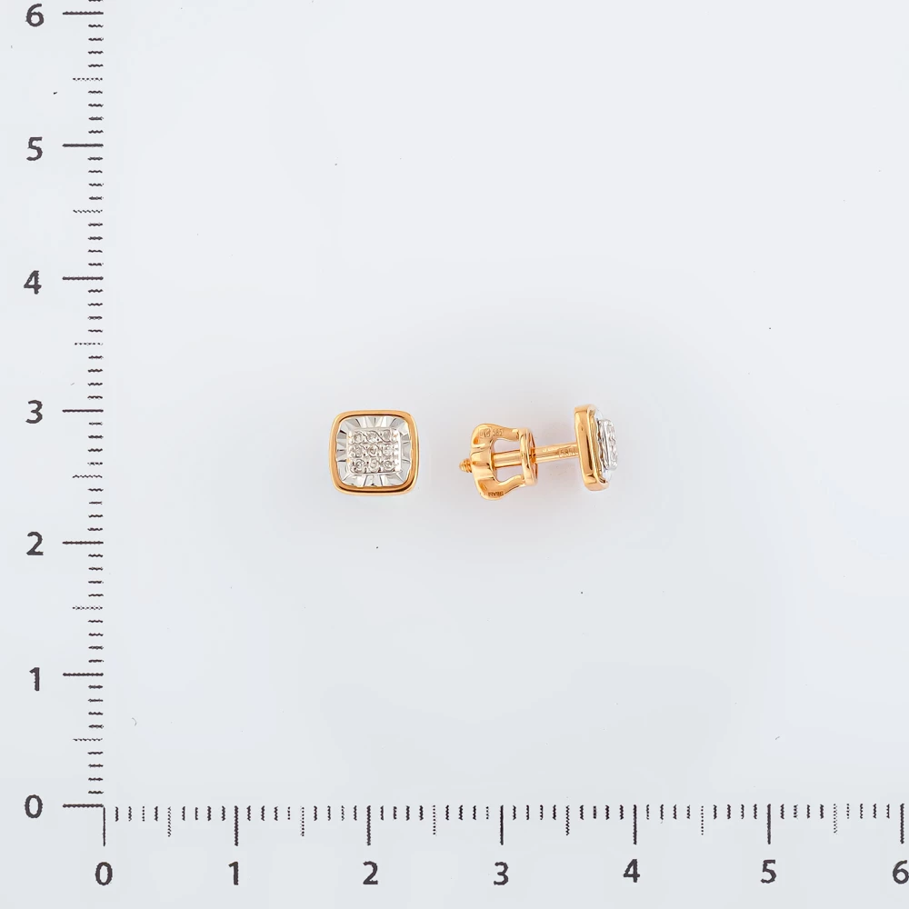 Серьги с бриллиантом из красного золота 585 пробы