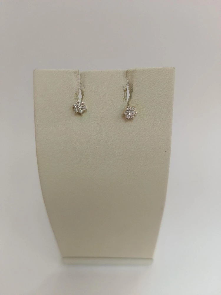 Серьги с фианитом из красного золота 585 пробы