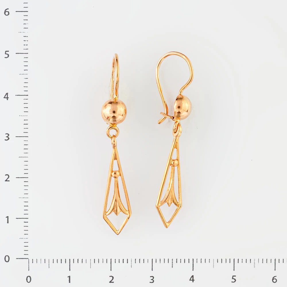 Серьги из желтого золота 583 пробы
