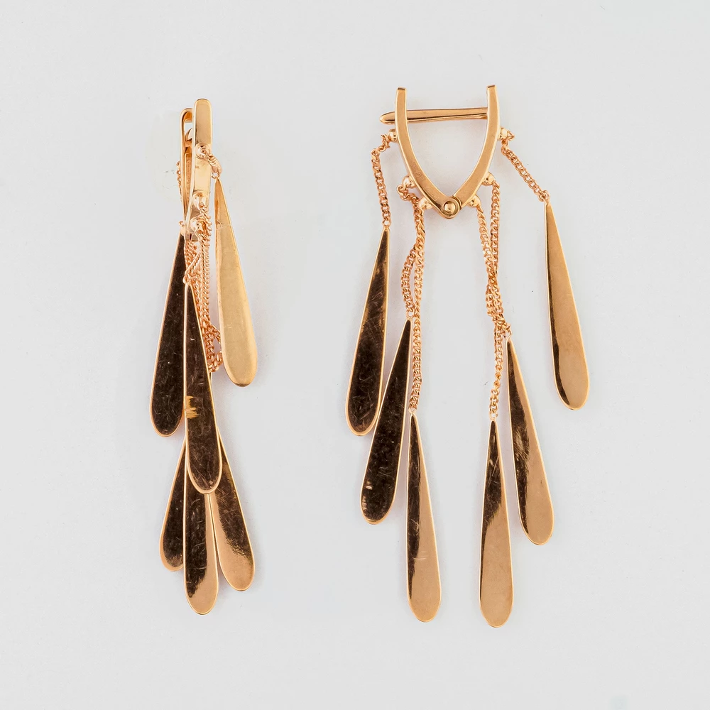 Серьги из красного золота 585 пробы