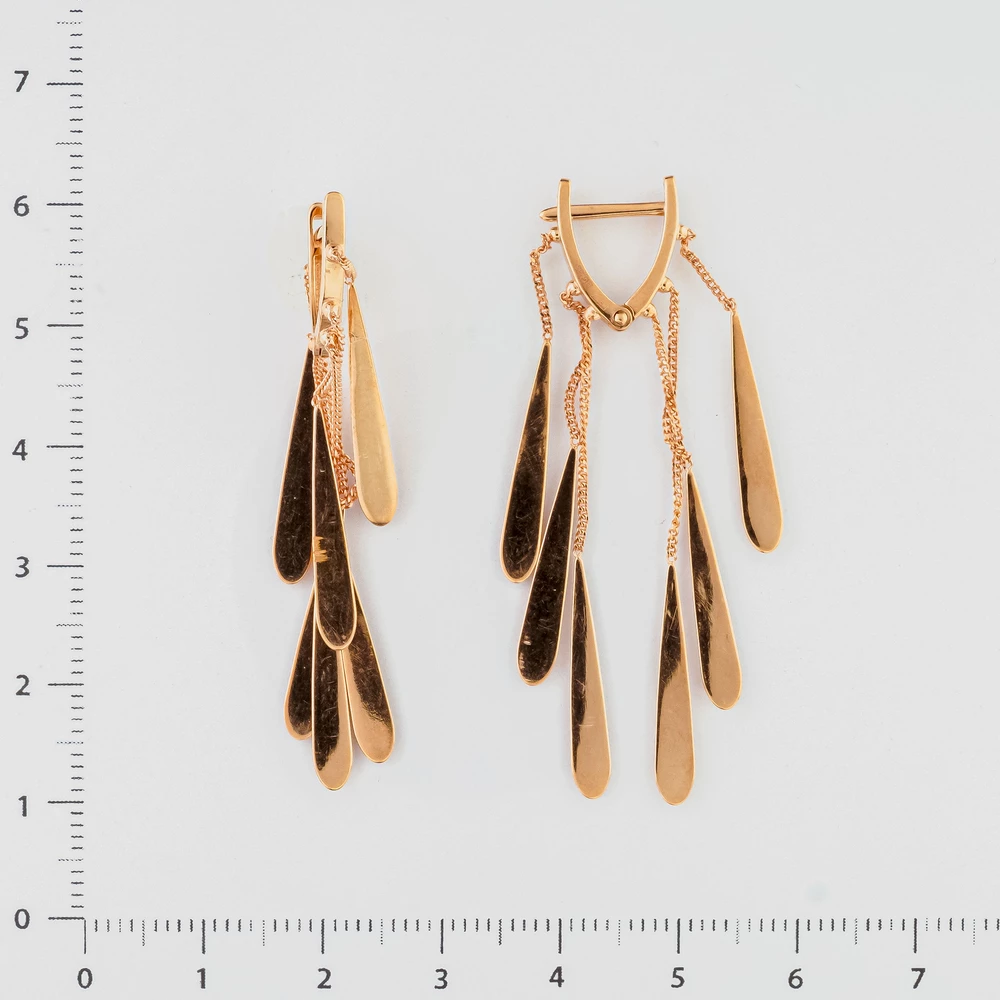 Серьги из красного золота 585 пробы