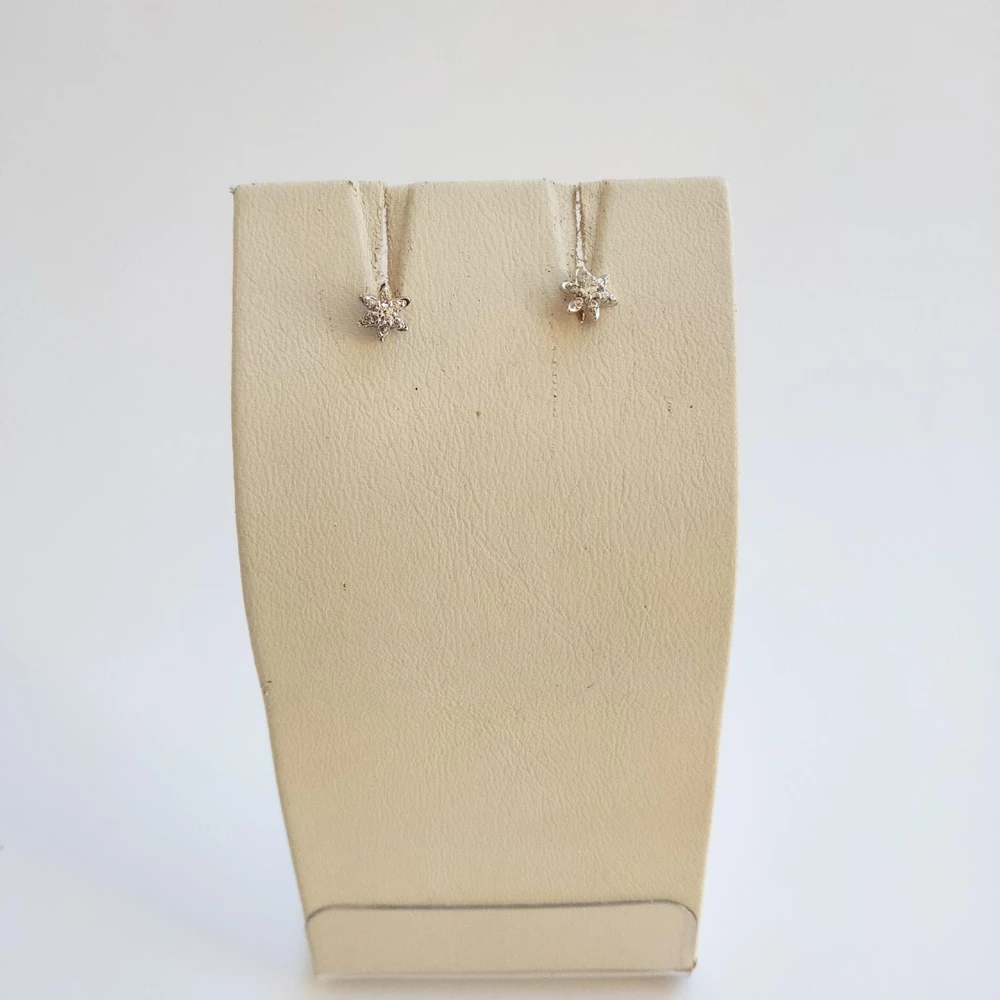 Серьги с фианитом из красного золота 585 пробы