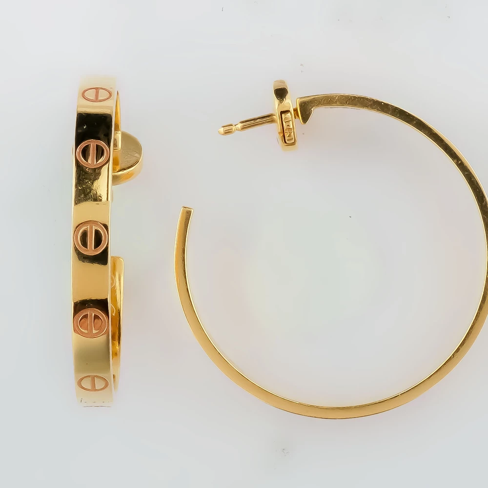 Серьги конго из желтого золота 585 пробы