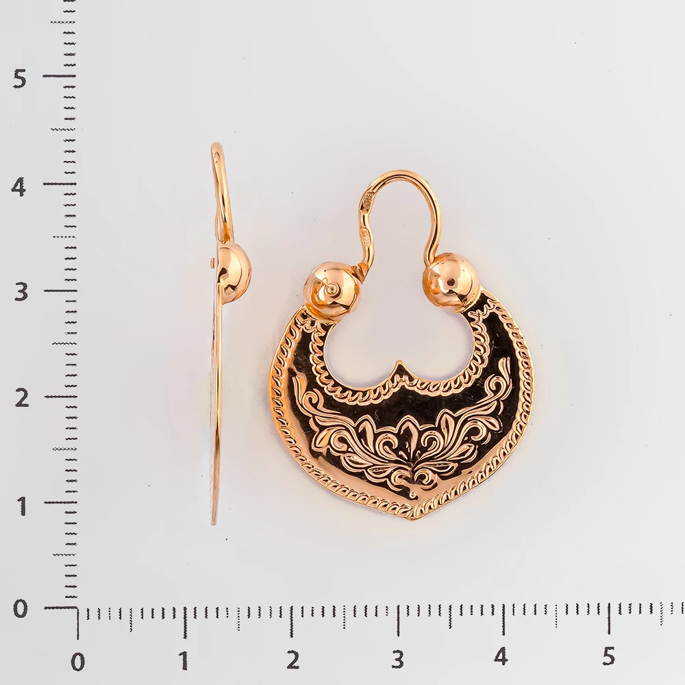 Серьги из красного золота 585 пробы
