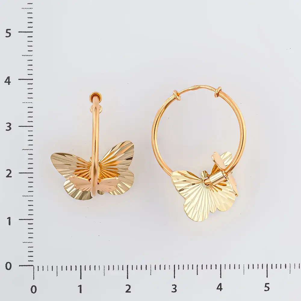 Серьги конго из красного золота 585 пробы 2